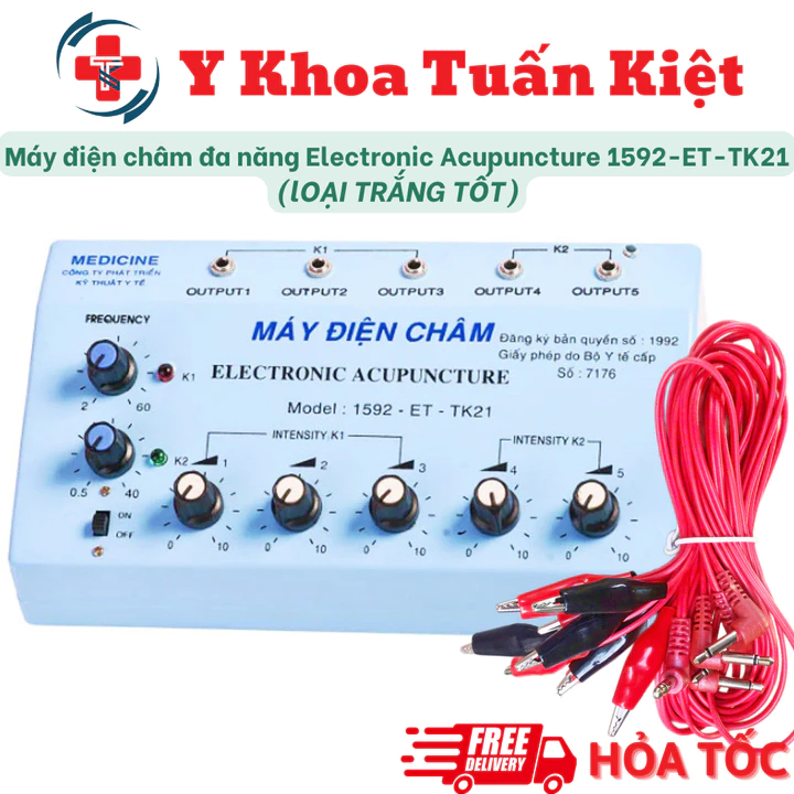 ✅ Máy điện châm, máy châm cứu đa năng 5 cọc Electronic Acupuncture 1592 - ET - TK21