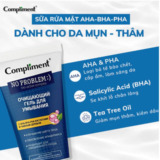 Gel Rửa Mặt Compliment Ngừa Mụn, Kiềm Dầu (200ml/tuýp)
