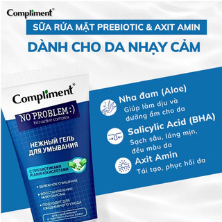 Gel Rửa Mặt Compliment Ngừa Mụn, Kiềm Dầu (200ml/tuýp)