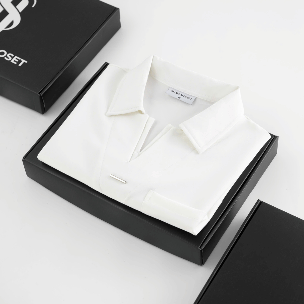 Áo Polo nam cao cấp SAVILA Cổ V Chất Thun Cotton Form Rộng, Kháng Nhăn, Sang Trọng - SHINGHAI