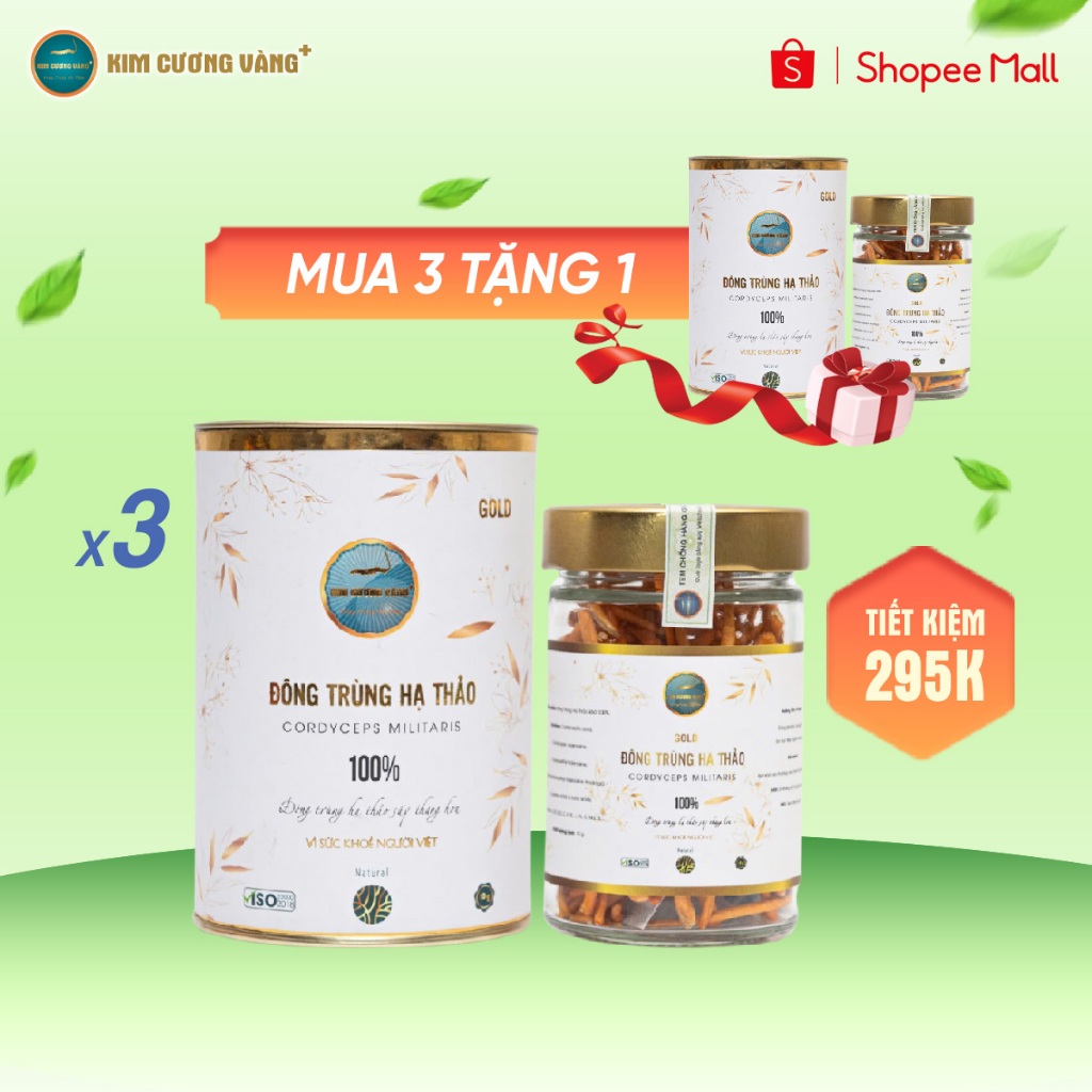 Ảnh Đông Trùng Hạ Thảo Gold Kim Cương Vàng - Hỗ Trợ Giải Độc Gan, Tăng Cường Đề Kháng Hàng Chính Hãng  (10Gr/Hộp) 2