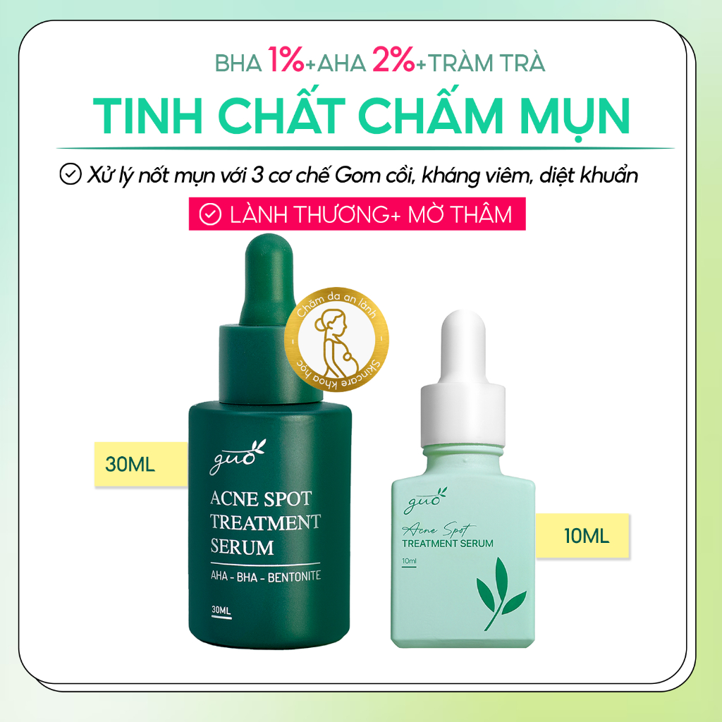 Ảnh Serum sạch mụn giảm thâm chuyên cho bà bầu da mụn, gom khô mụn với tràm trà GUO 10ml, 30ml 1