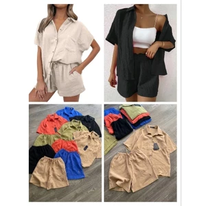 Set bộ mặc nhà muslin xô sợi tre mát, nhẹ, thoáng Pol0*
