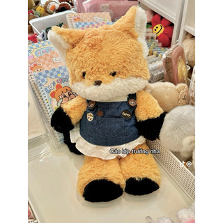 Gấu Thú Bông Lông Xù Mịn Gấu Mèo Cáo Chó Sói Cún Puppy Fashion Bận Váy Yếm Jean Quà Tặng Lông Xù Siêu Mềm Mịn Dễ Thươn