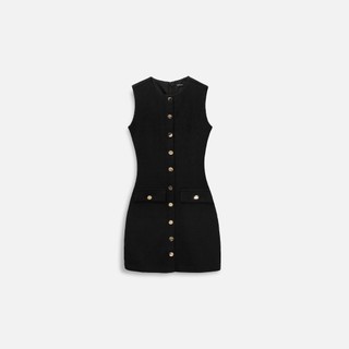 [Best Seller] Đầm Ngắn Nữ Sleeveless Knit Mini Button, Chất Vải Thun Gân Thoải Mái, WDN123, SOME HOW STORE