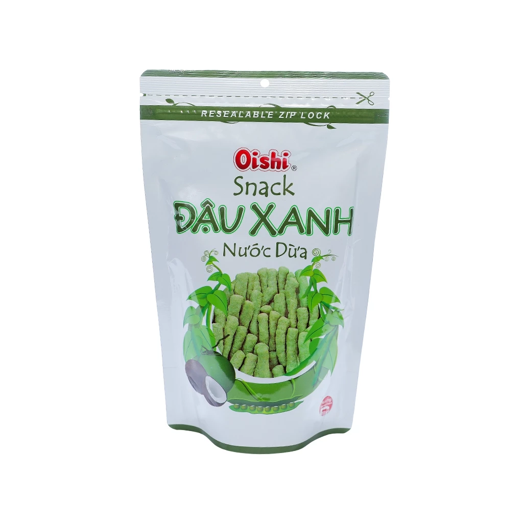 Snack Oishi Đậu Xanh Cốt Dừa Túi Zip 65g
