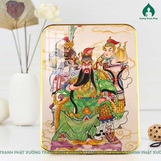 Tranh Tam Quan Công, Tranh Già Lam Bồ tát tráng gương cao cấp siêu bóng dán viền