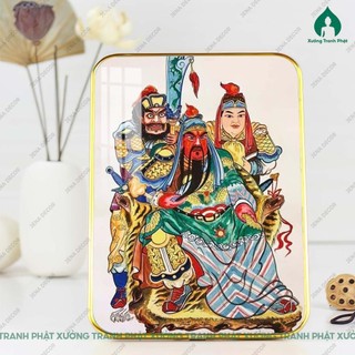 Tranh Tam Quan Công, Tranh Già Lam Bồ tát tráng gương cao cấp siêu bóng dán viền