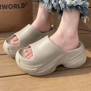 Dép Bánh Mì Uốn Lượn H18, Dép Quai Ngang Đế Siêu Dày Tăng Chiều Cao 7cm, Chất EVA Êm Chân, Phong Cách Streetwear