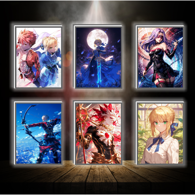 Tranh đèn led 3D đổi màu Fate Stay Night - Tranh đèn led 3D ANIME trang trí bàn làm việc, đèn ngủ