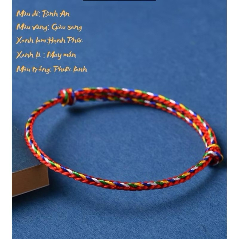 [Tặng Mèo Thần Tài] Vòng Tay Chỉ Ngũ Sắc Tây Tạng 1 vòng-1dây- 3 dây bình an, may mắn