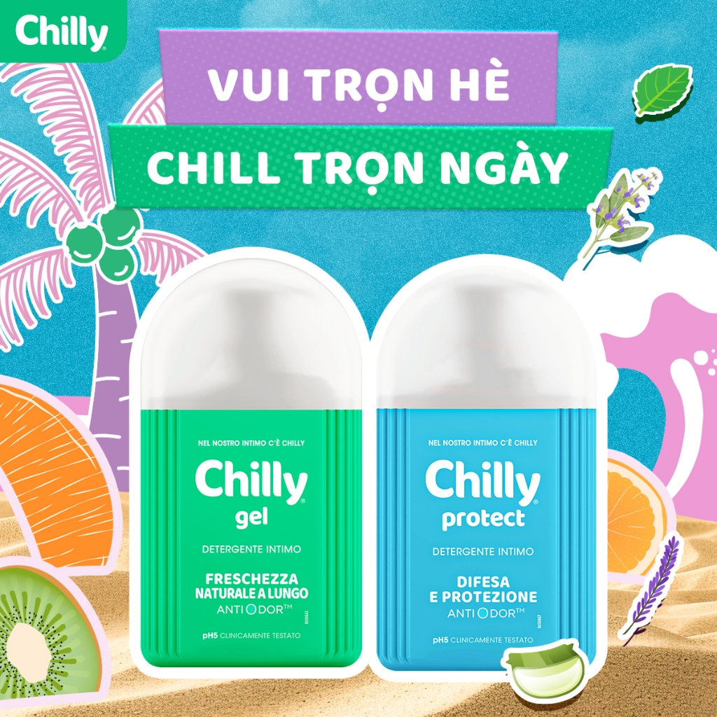 Ảnh Combo 2 chai dung dịch vệ sinh phụ nữ 200ml Chilly Gel + Protect duy trì độ pH hiệu quả ngăn mùi 1