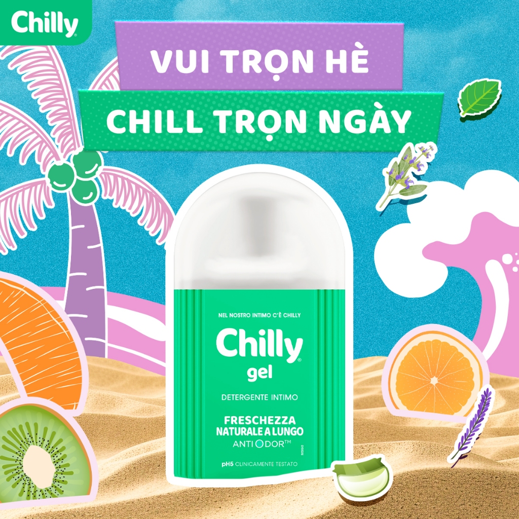 Ảnh Dung dịch vệ sinh phụ nữ Chilly Gel chiết xuất bạc hà se se lạnh, bùng tươi mát chai 200ml 1