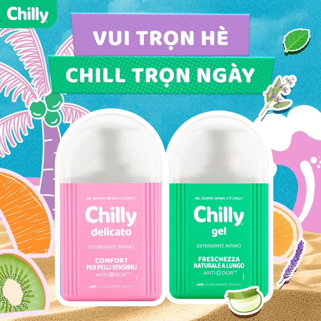 Ảnh Combo 2 Dung dịch vệ sinh phụ nữ Chilly Gel + Delicato dưỡng ẩm, chiết xuất bạc hà se se lạnh, chai 200ml x 2 1