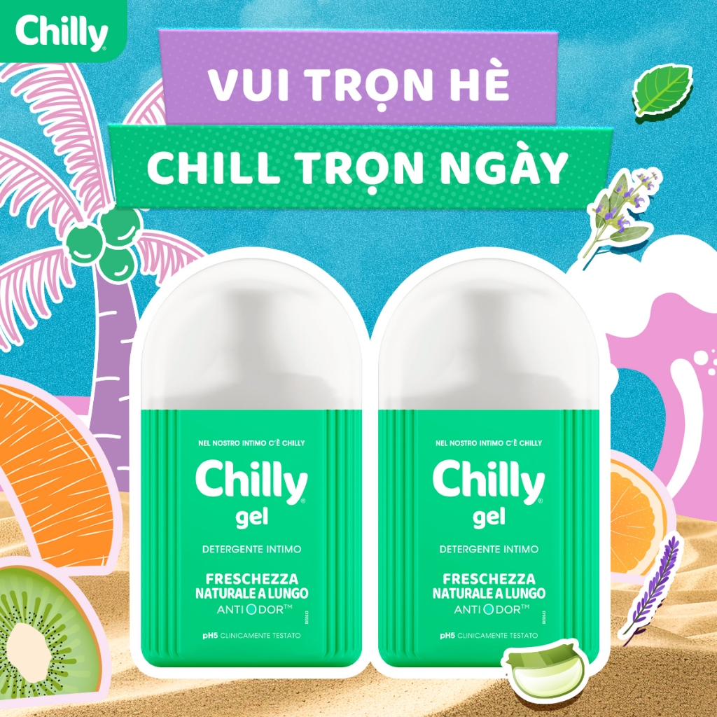 Ảnh Combo 2 Dung dịch vệ sinh phụ nữ Chilly Gel chiết xuất bạc hà se se lạnh, bùng tươi mát chai 200ml 1