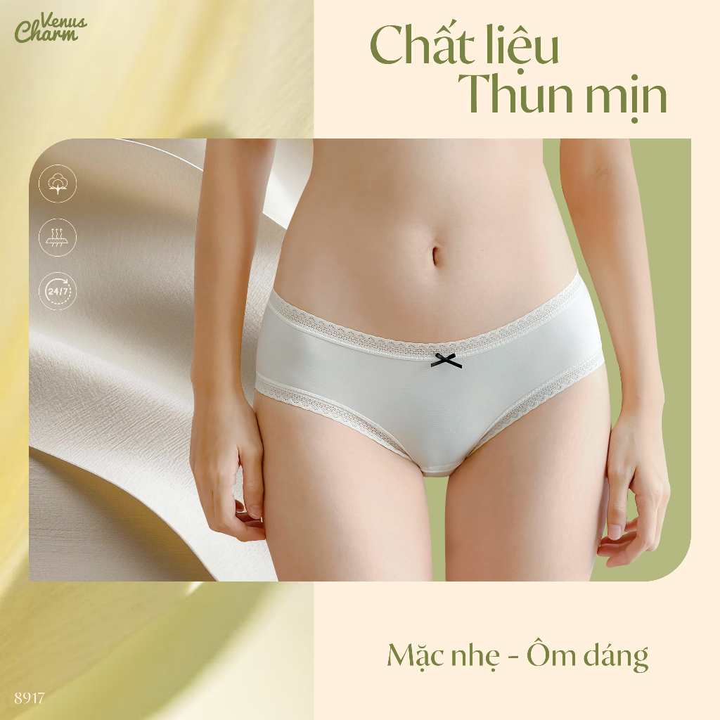 Ảnh Quần lót nữ cao cấp Venus Charm chất liệu thun lạnh ngàn lỗ thoáng nhẹ mát nhanh khô kháng khuẩn8917 3