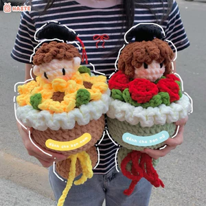 Bó Hoa Len Nhung Đũa Tặng Tốt Nghiệp Handmade Dễ Thương Quà Tặng Nam Nữ Độc Đáo