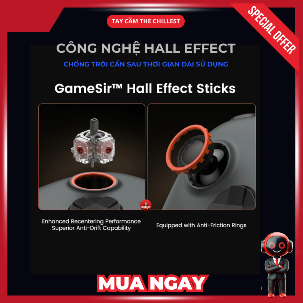 Tay cầm Gamesir Nova 2 Lite, Tặng bọc cần + bảo về cần, Polling rate 1000 Hz, Hall Effect, Macro, Trigger Lock, BH 12T | BigBuy360 - bigbuy360.vn