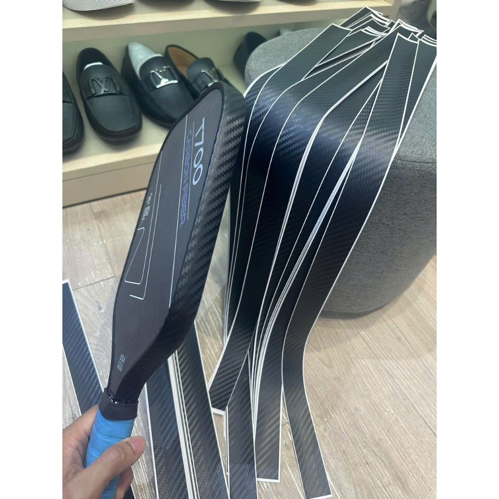 Dán viền vợt pickleball Carbon siêu bền 16mm 14mm màu đen dễ dán tại nhà bảo vệ cạnh vợt Beesoul