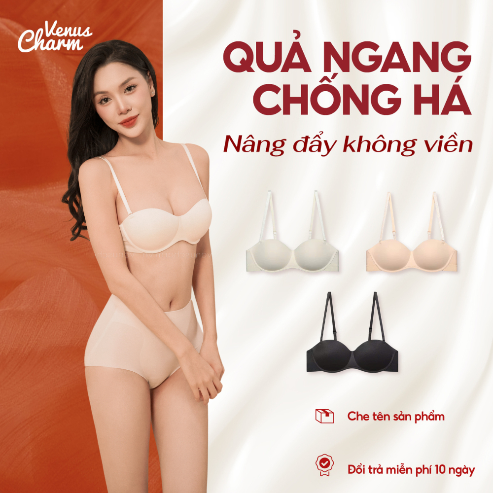 Ảnh Áo lót không gọng quả ngang chống há Venus Charm, áo lót trơn mỏng nhẹ tôn vòng 1 - 0162 1