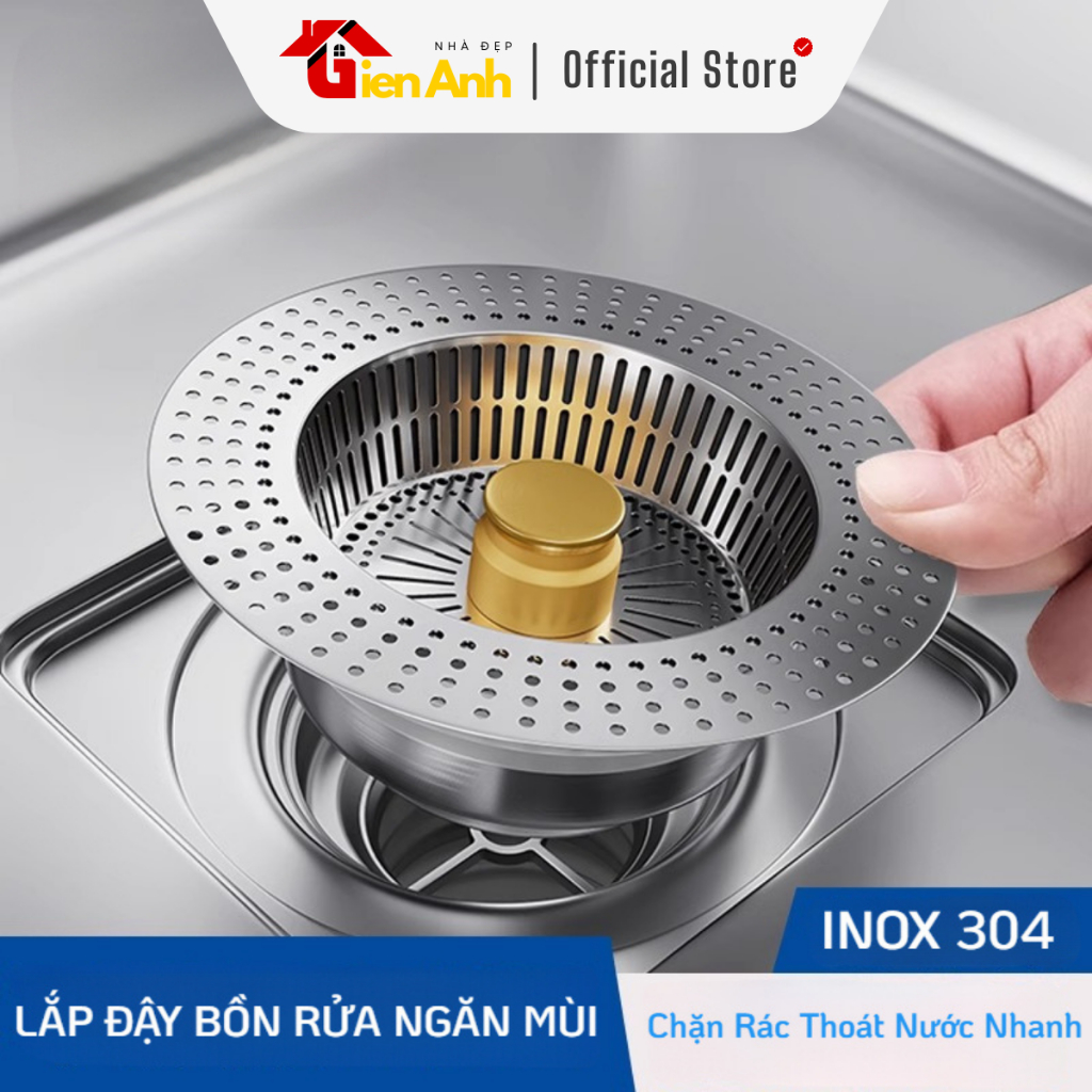 Bộ Lọc Rác Bồn Rửa Chén INOX 304 - Ngăn Mùi Hôi, Chống Côn Trùng, Xả ...