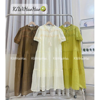 VÁY BẦU Cộc Tay TẰM DÁNG BABYDOL CỔ DÂY Chuông Buộc - 3 Màu💥RẺ VÔ ĐỊCH💥