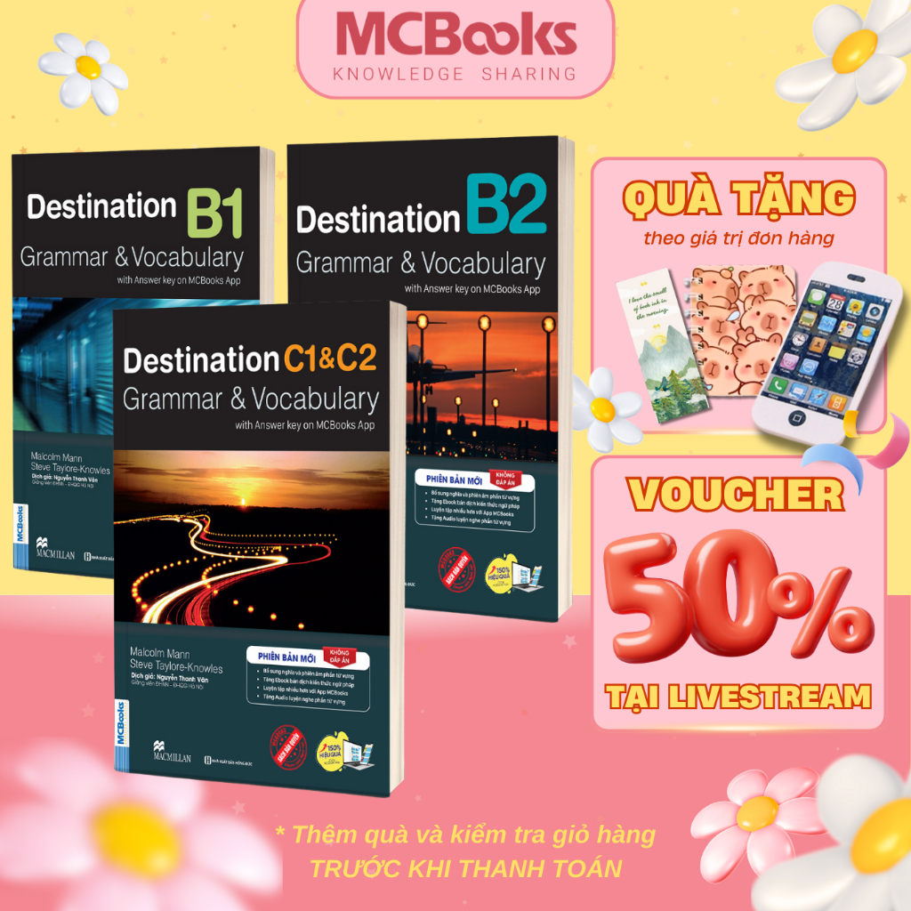 Ảnh Sách - Trọn Bộ Giáo Trình Tiếng Anh Destination Grammar & Vocabulary B1, B2, C1&C2 - MCBooks 1