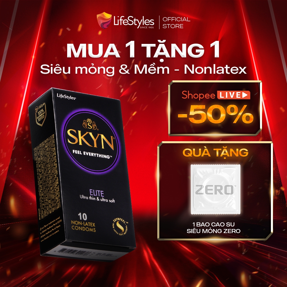 Ảnh Bao cao su LifeStyles Skyn siêu mỏng nhiều gel bôi trơn hộp 10 bcs 1