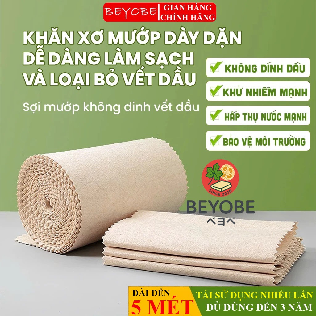 Khăn Lau Xơ Mướp Đa Năng Beyobe Thấm Hút - Hình Ảnh Thực Tế