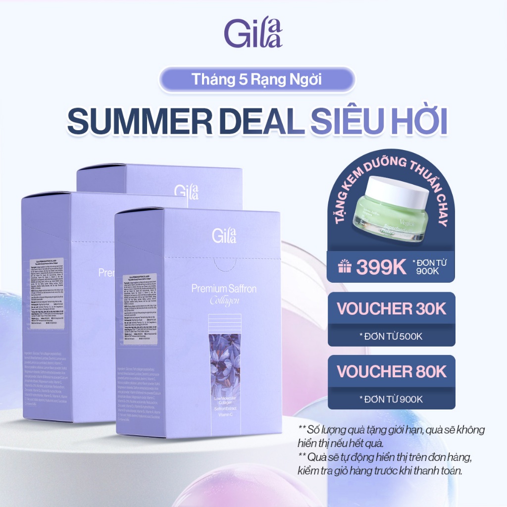 Ảnh Combo 3 Hộp Bột Uống Collagen Saffron Gilaa Căng Bóng Trắng Khỏe (180 gói x 2g) 1