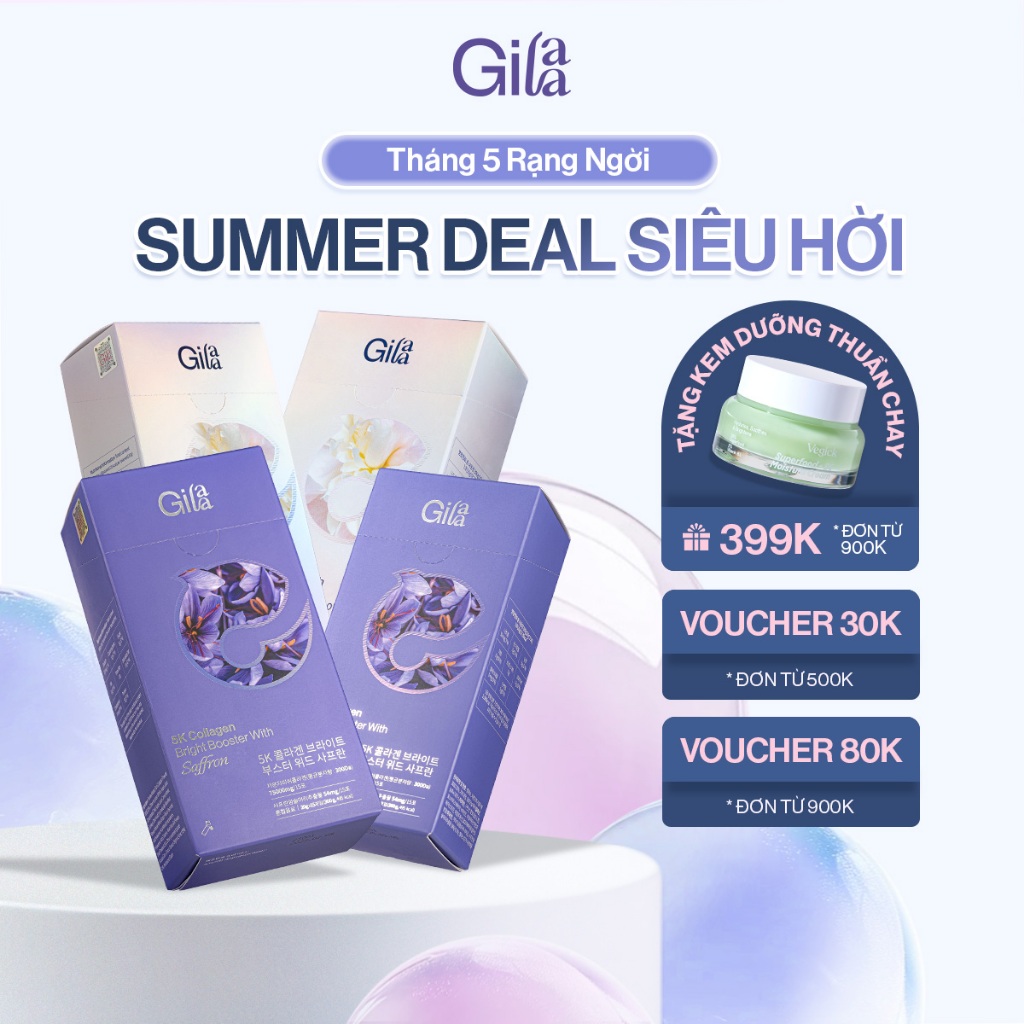Ảnh Combo 4 Hộp Nước Uống Collagen Gilaa Siêu Phân Tử 300da Trẻ Hóa (20g X 60 Gói) 1