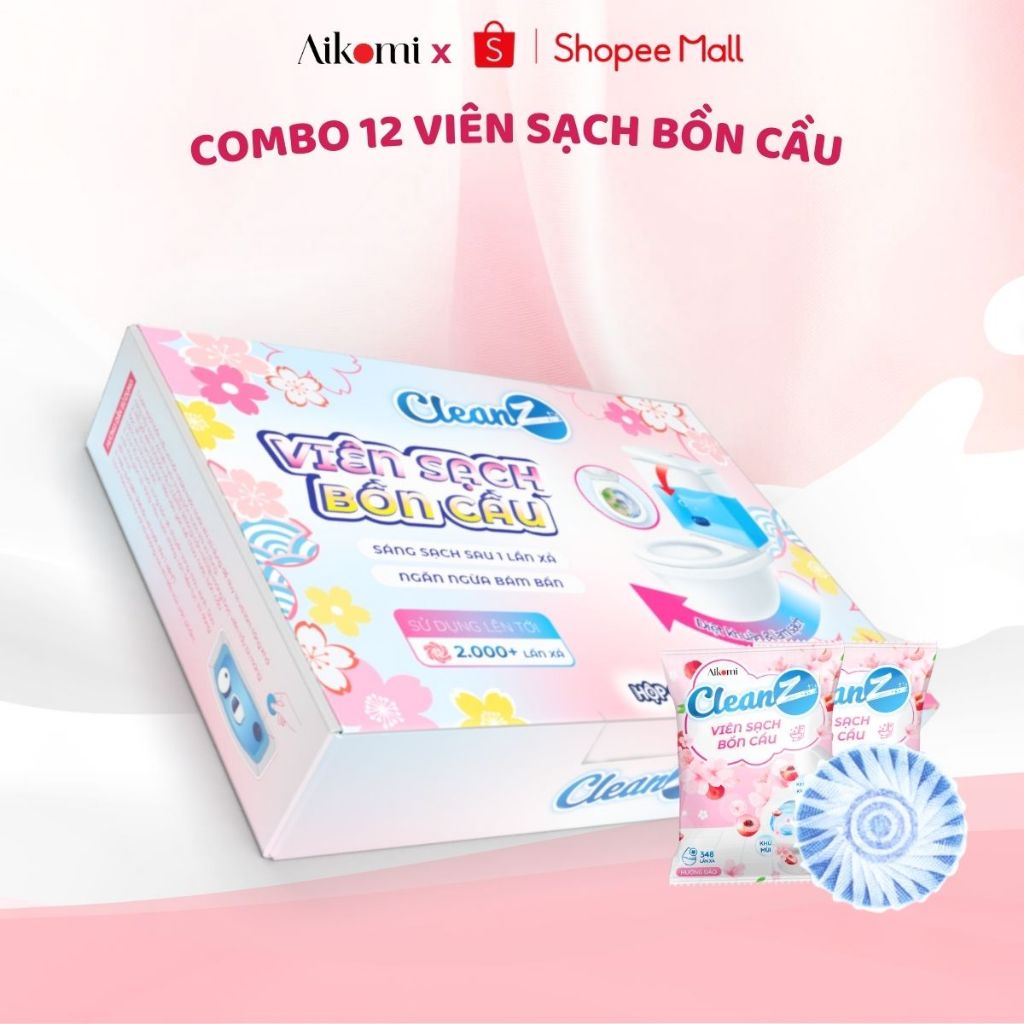 Ảnh Combo 12 Viên sạch bồn cầu CleanZ thả bồn cầu sạch khuẩn tẩy sạch mảng bám khử mùi diệt vi khuẩn toilet 1