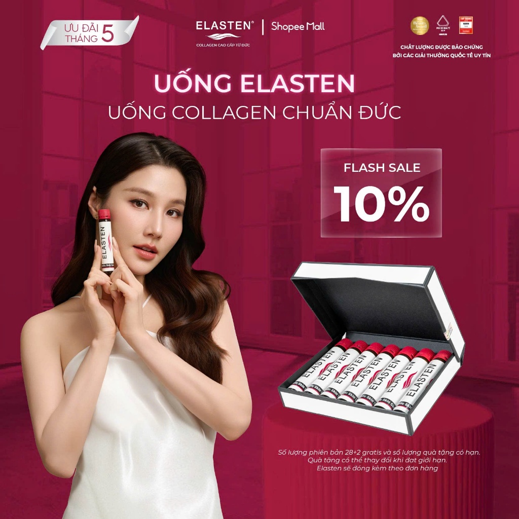 Ảnh Bộ 7 Ống Collagen Elasten Giúp Da Căng Mịn, Chống Lão Hóa, Tóc Chắc Khỏe - Collagen Từ Đức 1