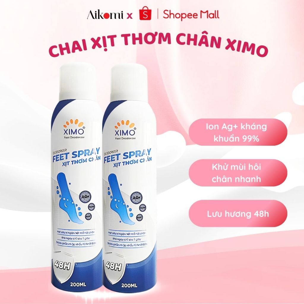Ảnh Bình xịt ngăn mùi hôi chân XIMO Feet Spray Xịt khử mùi thơm chân hạn chế vi khuẩn và lưu giữ mùi hương cho lòng bàn chân 1