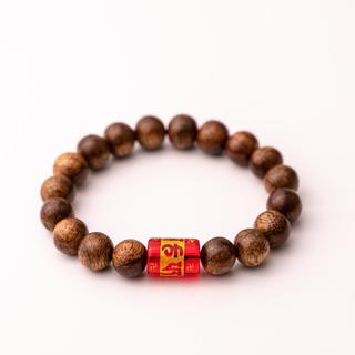Vòng Tay Trầm Hương Đơn Mix Omani Trầm Hương Yên Lộc  (Mua một, tặng một Hộp , dây dự phòng, 2 hạt trầm