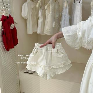 Q18M- Quần short bò nhún bèo cho bé gái Size từ 8-30Kg
