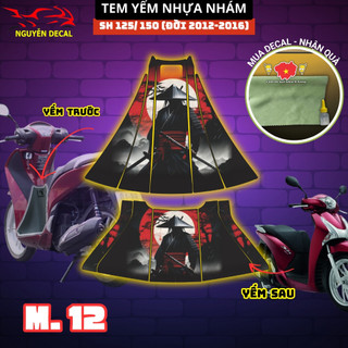 Combo tem dán yếm xe Sh 2012-2016 mẫu Samurai Nhật Bản trang trí nổi bật