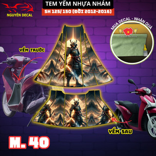 Combo tem dán yếm xe Sh 2012-2016 mẫu Samurai Nhật Bản trang trí nổi bật