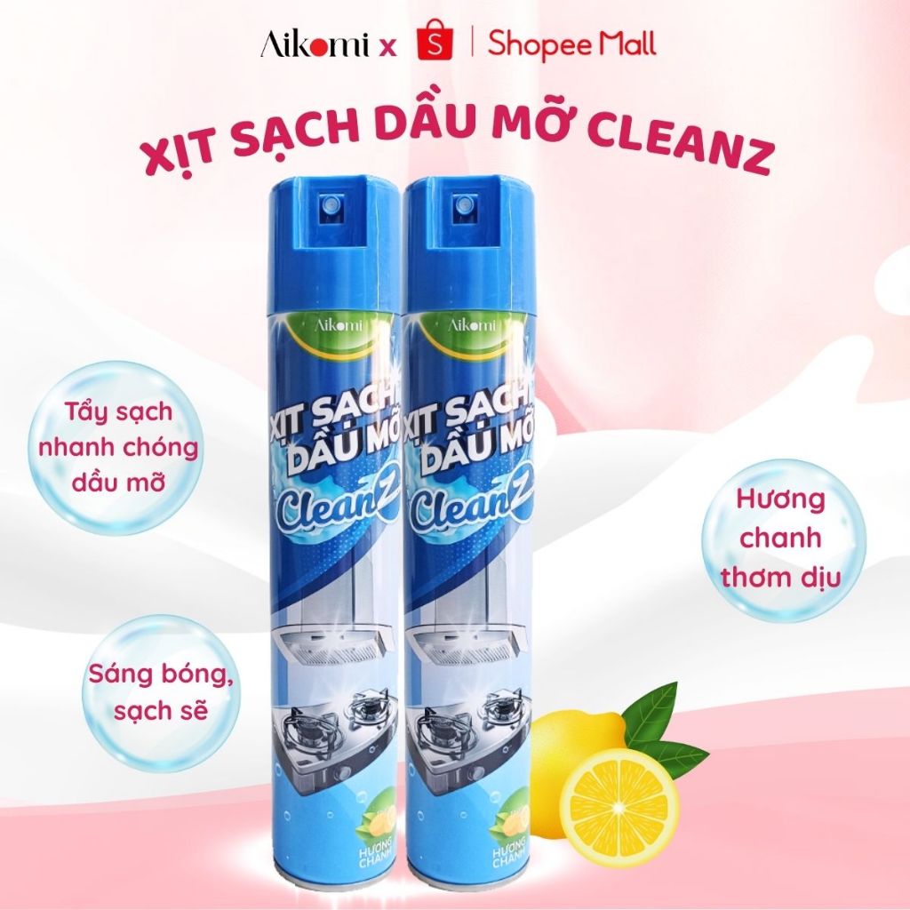 Bình xịt tẩy dầu mỡ CleanZ 450ml: Đánh bay vết bẩn cứng đầu bếp