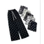 Sét Bộ Quần Kẻ Ống Rộng Caro Đen + Mix áo phông form rộng tay lỡ-SHOPTHUBIO98