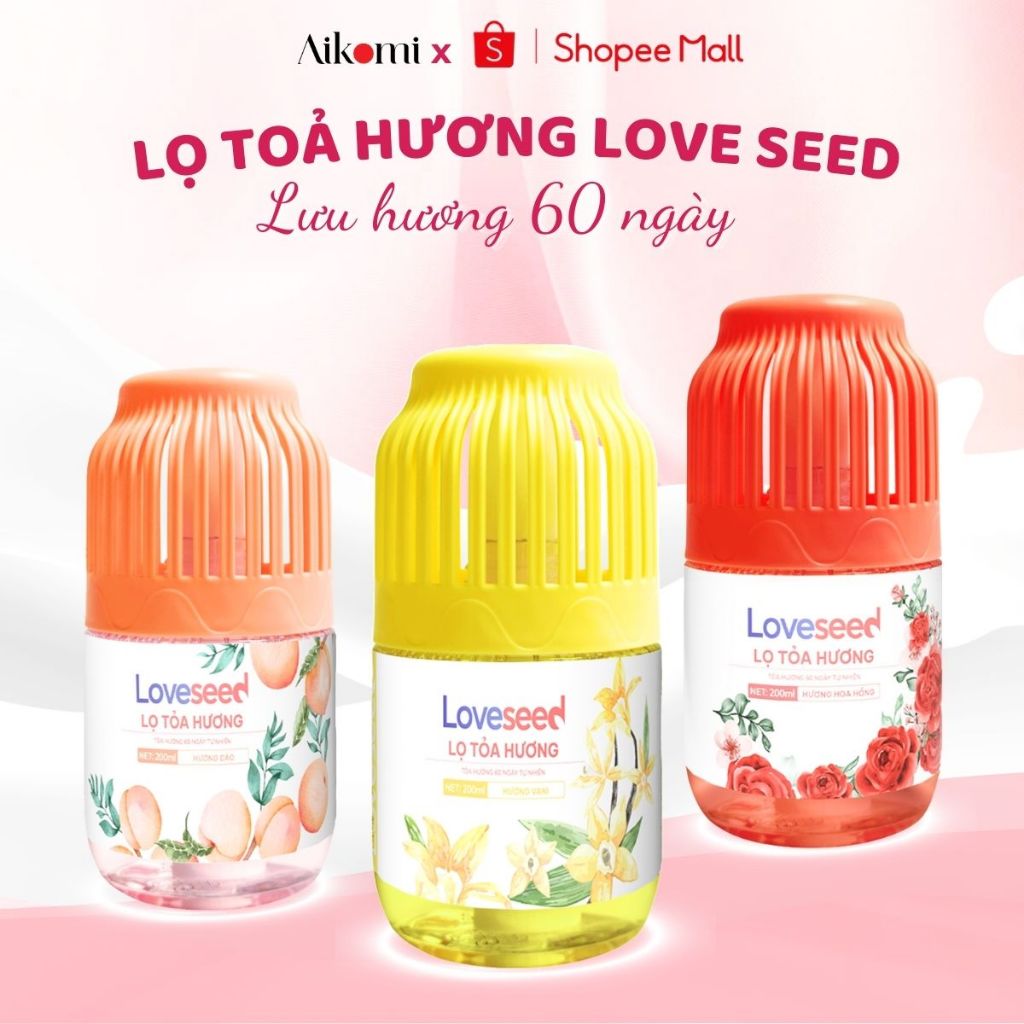 Ảnh Lọ tỏa hương Loveseed hương thơm tự nhiên dễ chịu khử mùi sáp thơm phòng thế hệ mới 60 ngày - 200ml 1