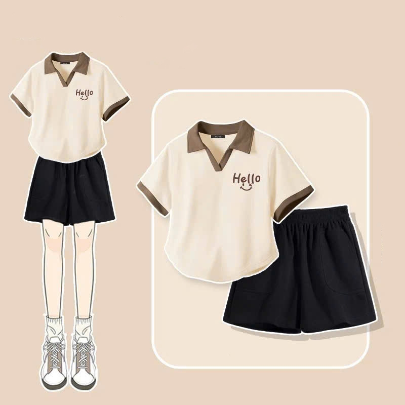 Áo polo chữ Hello cho bé gái size đại BEESHOP H25081