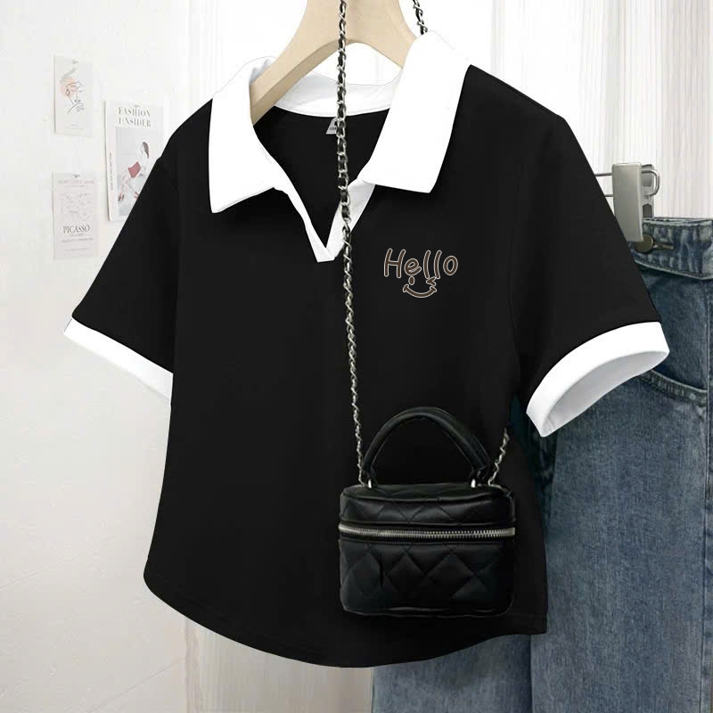 Áo polo chữ Hello cho bé gái size đại BEESHOP H25081