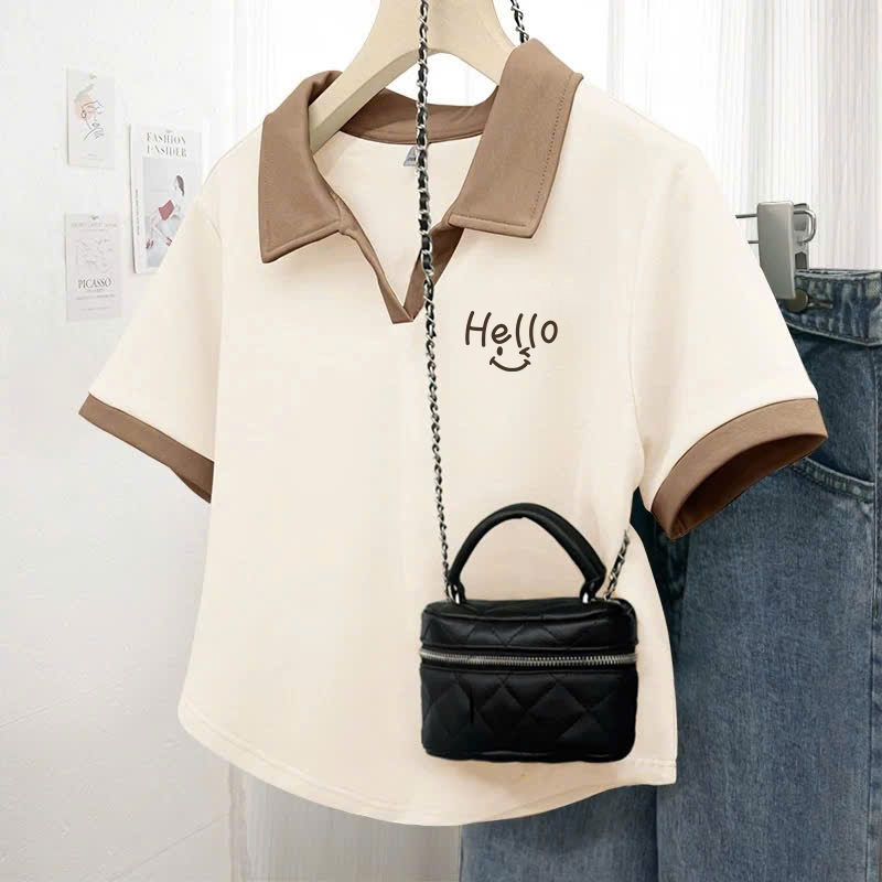 Áo polo chữ Hello cho bé gái size đại BEESHOP H25081