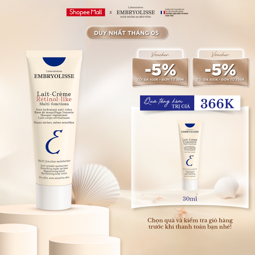 Ảnh Kem dưỡng Retinol Like Embryolisse hỗ trợ ngăn ngừa lão hóa, cải thiện nền da 15 - 75ml 1