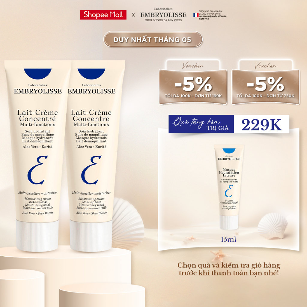 Ảnh Combo 2 Kem Dưỡng Ẩm Phục Hồi Embryolisse Lait Creme Concentre 75ml 1