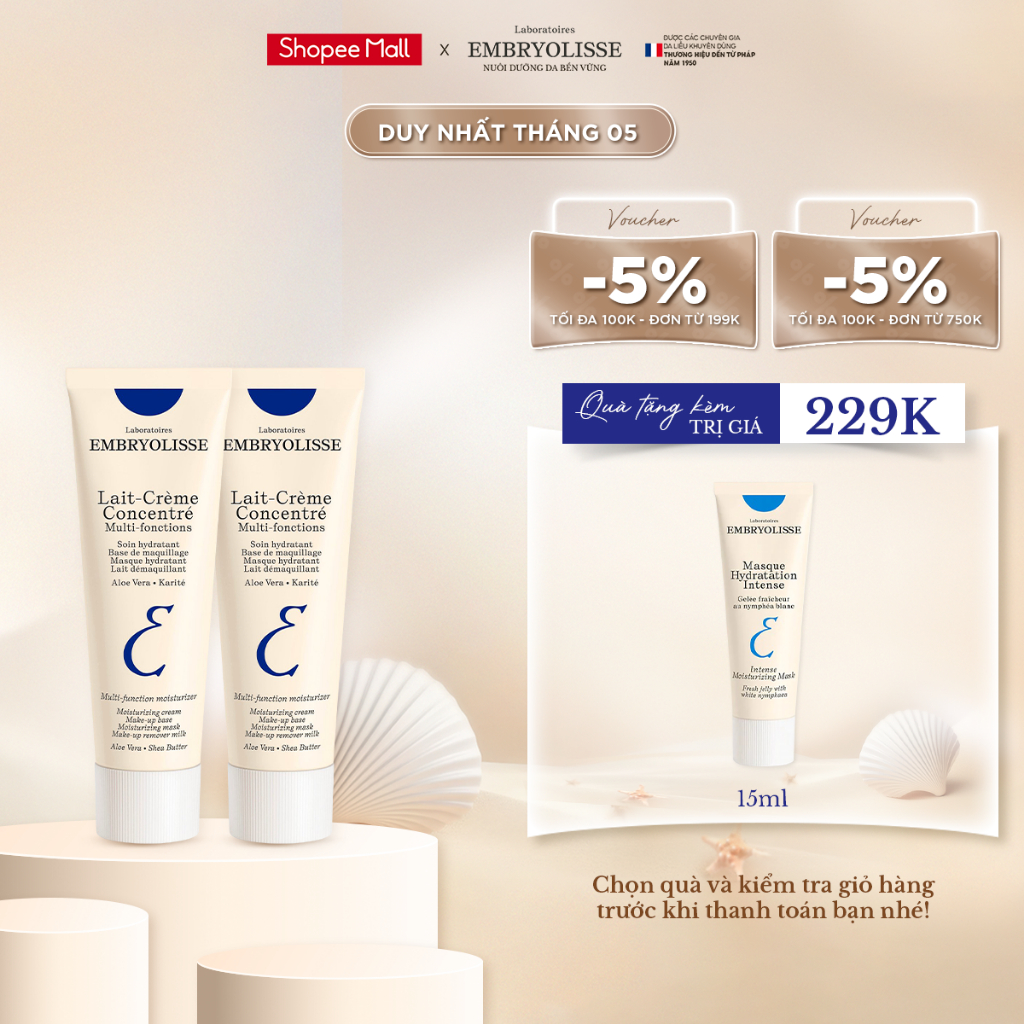 Ảnh Combo 2 Kem Dưỡng Ẩm Phục Hồi Embryolisse Lait Creme Concentre 30ml 1