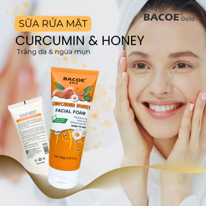 Sữa Rửa Mặt Bacoe Gold Tinh Chất Nghệ Mật Ong Trắng Da Ngừa Mụn 180g
