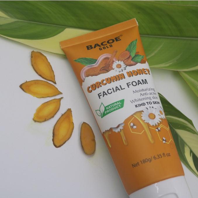 Sữa Rửa Mặt Bacoe Gold Tinh Chất Nghệ Mật Ong Trắng Da Ngừa Mụn 180g