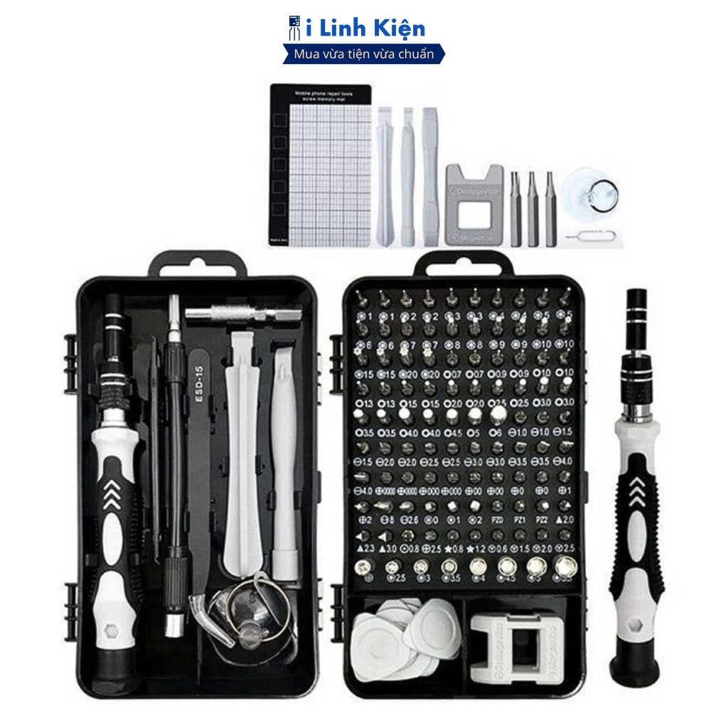Bộ tua vít đa năng tô vít sửa điện thoại đa năng 115 chi tiết đầy đủ và tiện lợi chính hãng ilinhkien